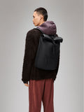 Rains Black Rolltop Waterproof Rucksack backpack, UK version