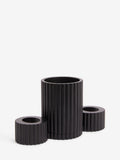 Black resin ribbed electric toothbrush holder - British product