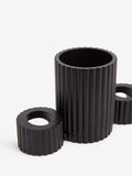 Black resin ribbed electric toothbrush holder - British product