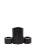 Black resin ribbed electric toothbrush holder - British product