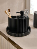Black rib round storage tray 21cm - British product