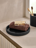 Black Rib Round Tray