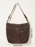 FatFace shoulder bag chocolate brown suede, imported from the UK