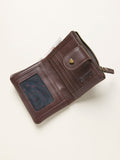 FatFace chocolate brown leather purse with heart detail (British brand)