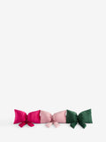 Pink/Green Christmas Velvet Bows Draught Excluder 88cm, imported from the UK