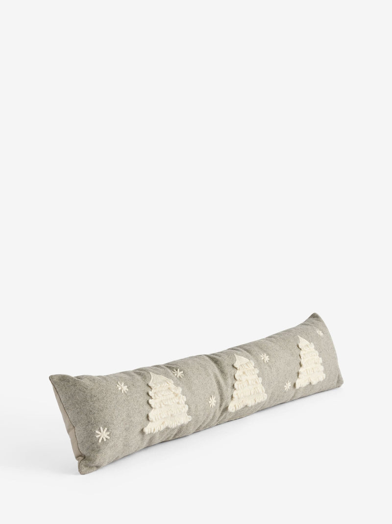 Grey Embroidered Christmas Tree Draught Excluder, UK version