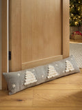 Grey Embroidered Christmas Tree Draught Excluder, UK version