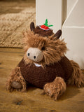 Hamish Highland Cow Christmas Pudding Doorstop, dimensions 25x24x20cm - British product