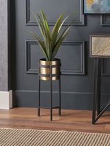 Next Pacific Lifestyle Black Metal Floor Small Planter- Buy online at McGrocer