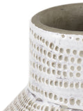 Pacific Lifestyle white stoneware dot design vase 30cm, imported from the UK