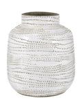 Pacific Lifestyle white stoneware dot design vase 20cm, imported from the UK