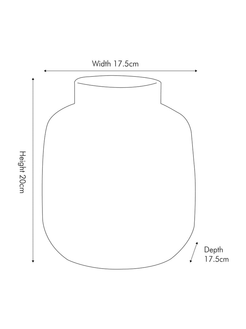 Pacific Lifestyle white stoneware dot design vase 20cm, imported from the UK