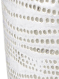 Pacific Lifestyle white stoneware dot design vase 20cm, imported from the UK