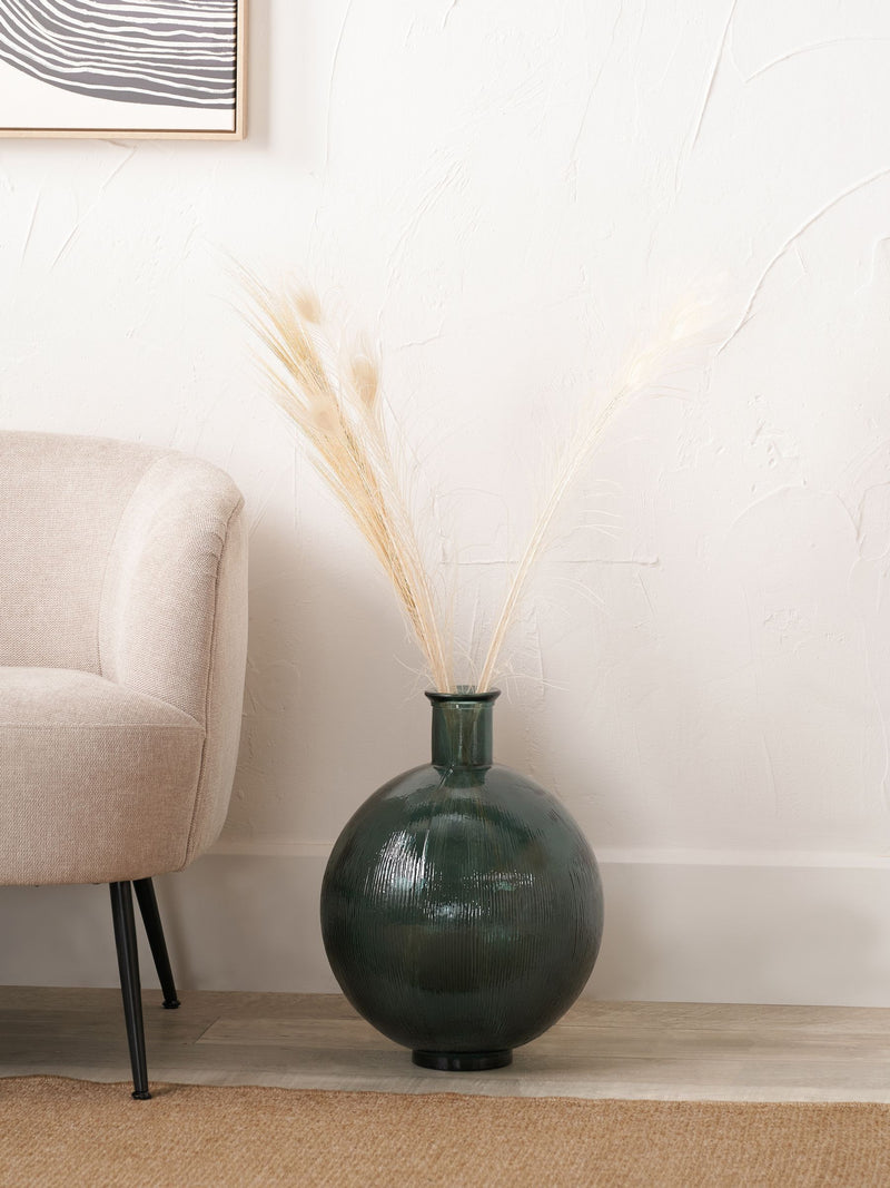 Pacific Lifestyle Sea Green round glass vase 42cm, imported from the UK