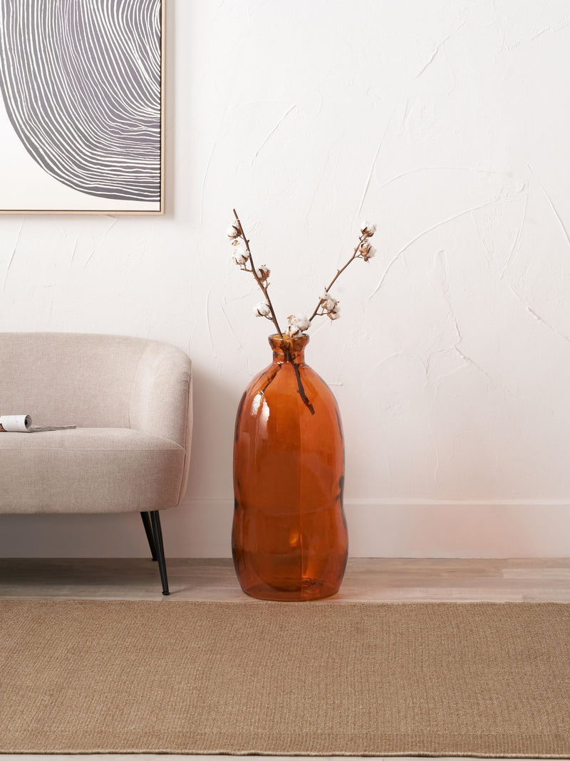 Pacific Lifestyle Orange Irregular Shaped Glass Tall Vase