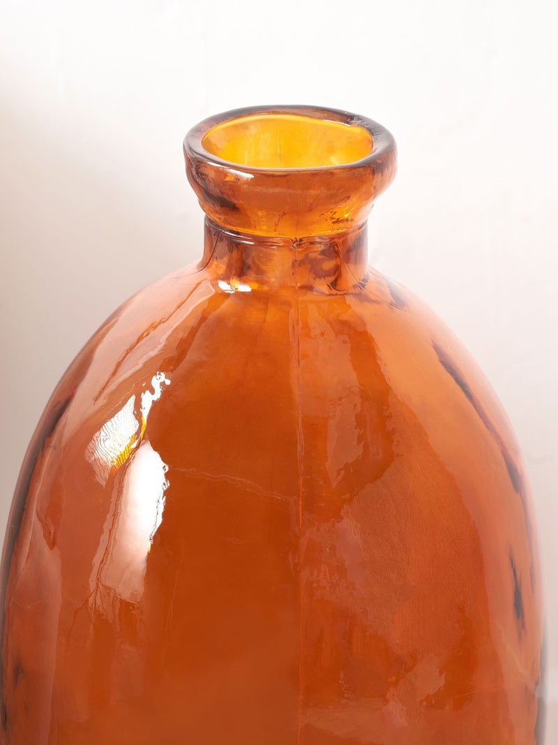 Pacific Lifestyle Orange Irregular Shaped Glass Tall Vase