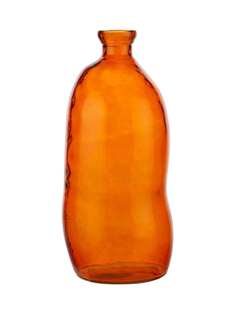 Pacific Lifestyle Orange Irregular Shaped Glass Tall Vase