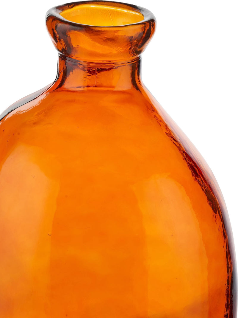 Pacific Lifestyle Orange Irregular Shaped Glass Tall Vase