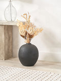 Pacific Lifestyle black fibrestone decorative vase 41cm, imported from the UK