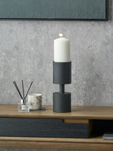 Next Pacific Lifestyle Black Metal Pillar Candle Holder Small- Buy online at McGrocer