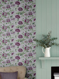 Laura Ashley Hepworth wallpaper sample Grape A4 - British product