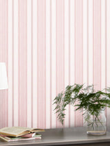 Next Laura Ashley Heacham Stripe Blush Wallpaper Sample A4- Buy online at McGrocer