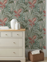 Next Fantasy Rainforest Leaves Wallpaper Sample - Sage Green, A4- Buy online at McGrocer