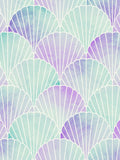 Purple mermaid seashell wallpaper sample A4, imported from the UK