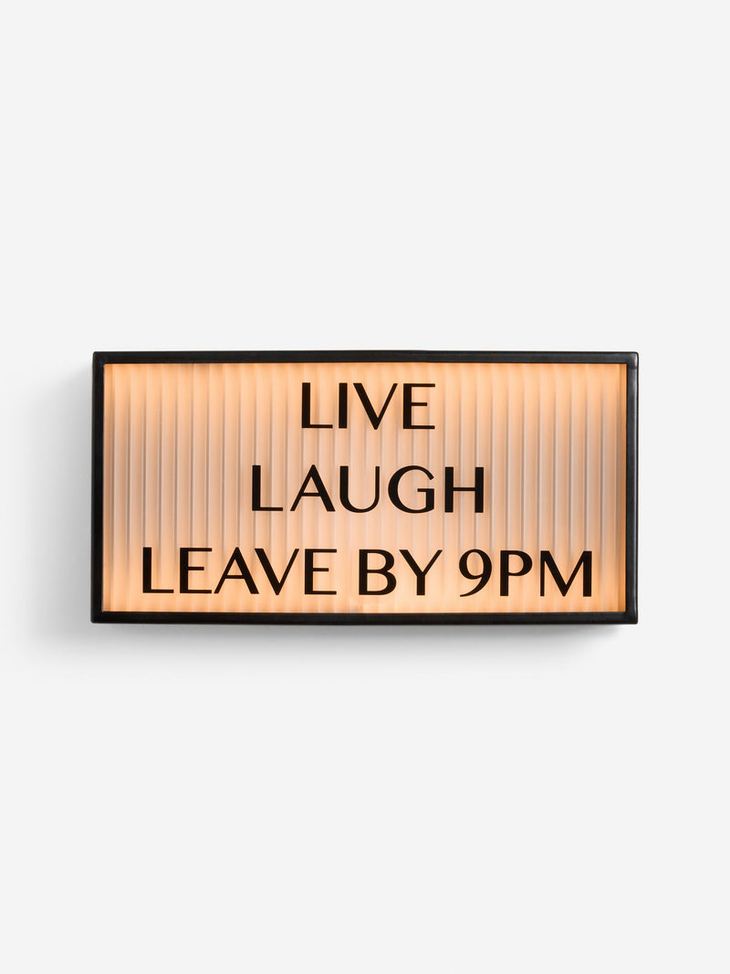 Live Laugh Leave light up box wall art black (British brand)