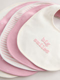 Pink Heart baby bibs 5 pack cotton (British brand)