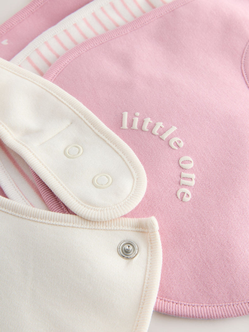 Pink Heart baby bibs 5 pack cotton (British brand)