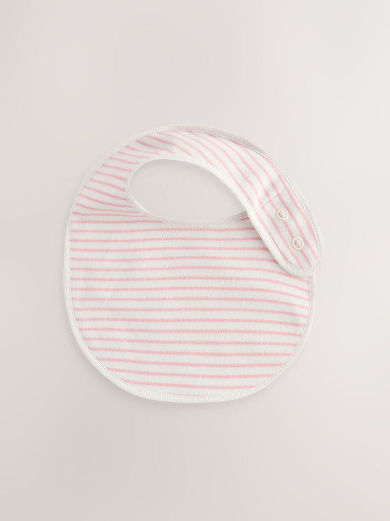 Pink Heart baby bibs 5 pack cotton (British brand)