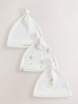 Next Ecru Fairy Mouse 3 Pack Tie Top Baby Beanies (0-12mths)- Buy online at McGrocer