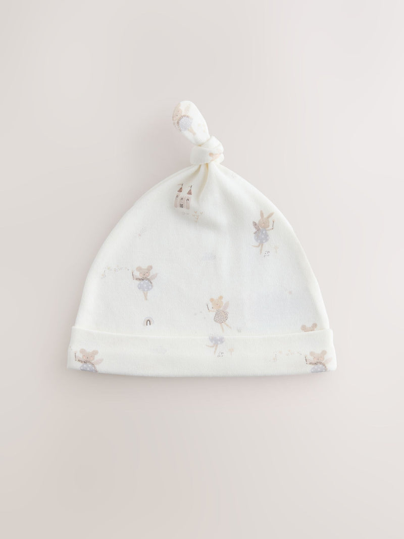 Ecru Fairy Mouse baby beanies 3 pack 0-12mths, UK version
