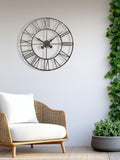 Brookpace Lascelles black vintage outdoor wall clock 70cm - British product