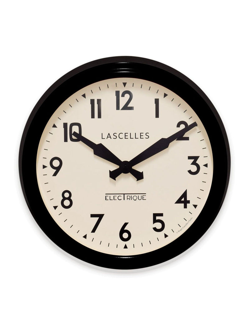 Brookpace Lascelles black retro wall clock 38cm - British product