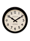 Brookpace Lascelles black retro wall clock 38cm - British product