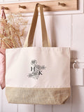 No Ordinary Gift birth flower jute tote bag, imported from the UK