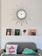 Acctim Clocks Silver Stella Starburst Wall Clock