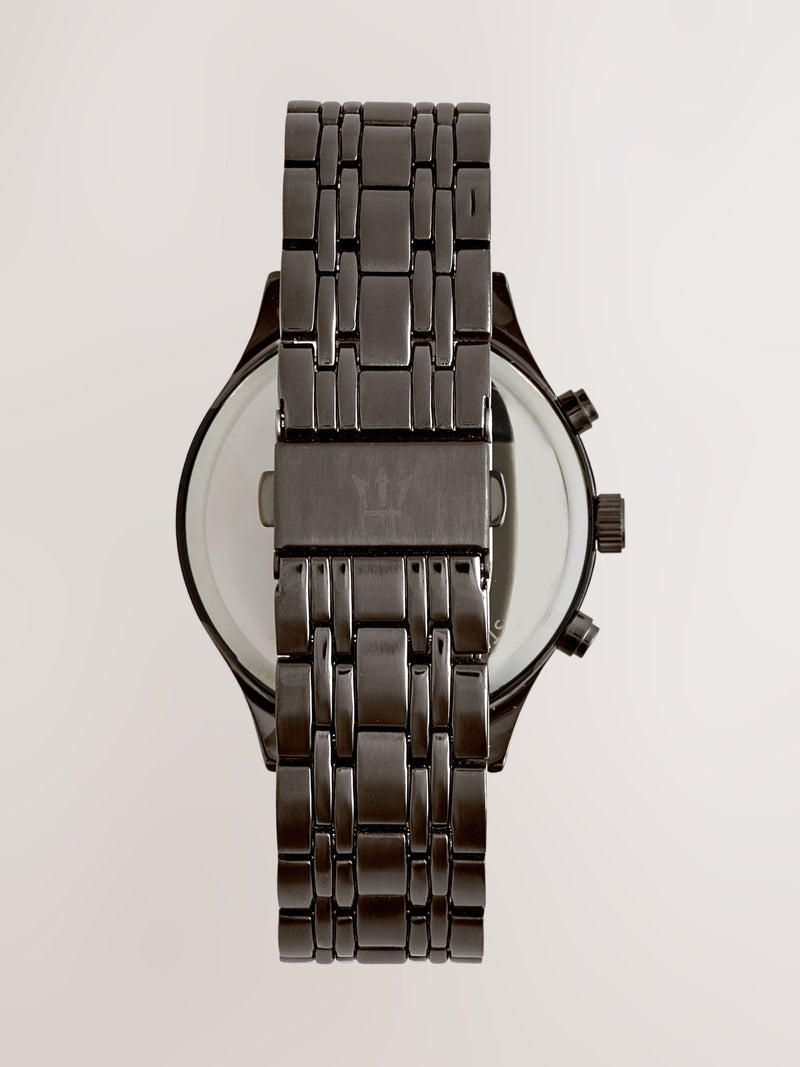 Silver dark blue bracelet chronograph watch (British brand)