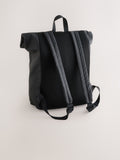 Black rubberised backpack roll top - British product