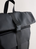 Black rubberised backpack roll top - British product