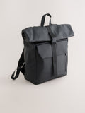 Black rubberised backpack roll top - British product
