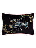 Paoletti velvet cushion black embroidered lobster design (British brand)
