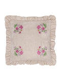 Wylder Martha pink embroidered ruffle cushion 50cm, imported from the UK