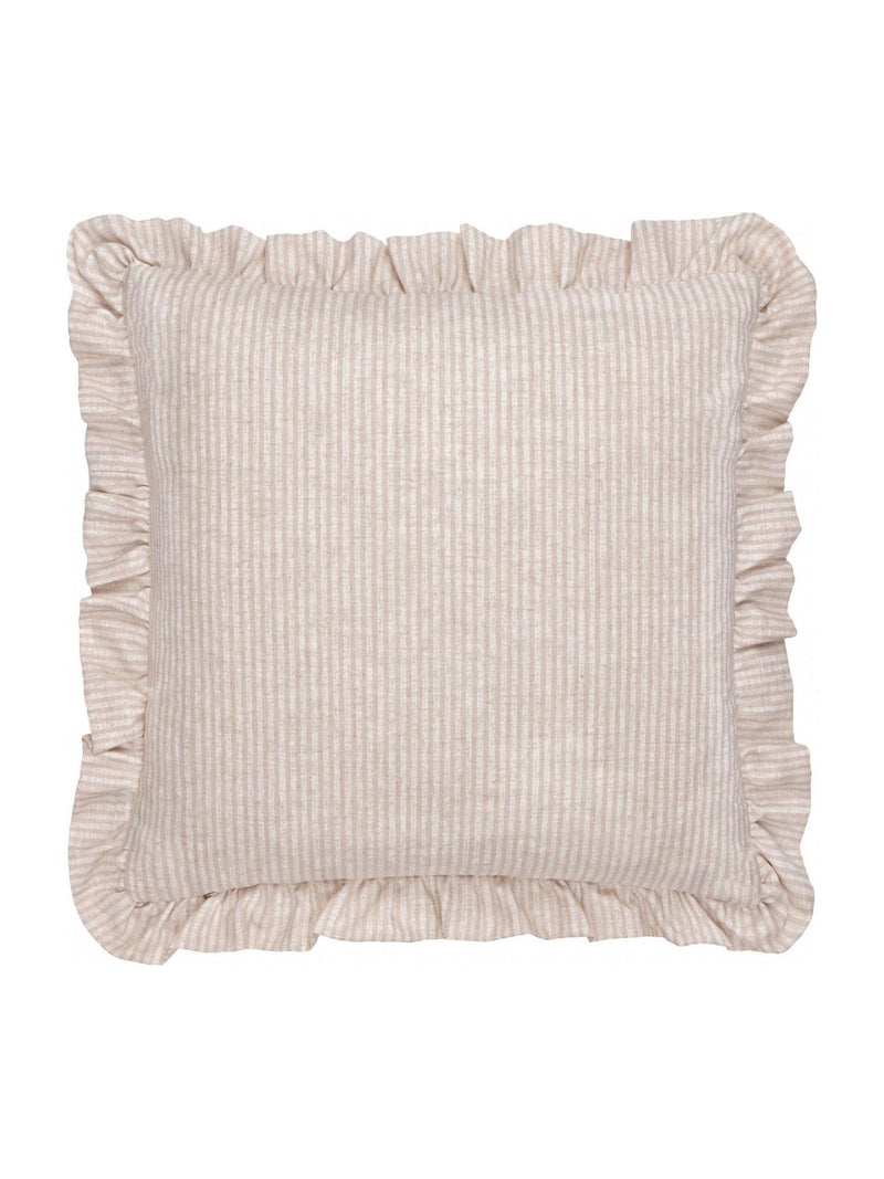 Wylder Martha pink embroidered ruffle cushion 50cm, imported from the UK