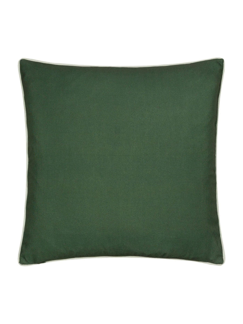 Morris & Co green Strawberry Thief piped outdoor cushion, imported from the UK
