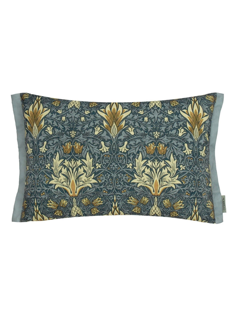 Morris & Co Indigo Snakeshead printed outdoor cushion (British brand)