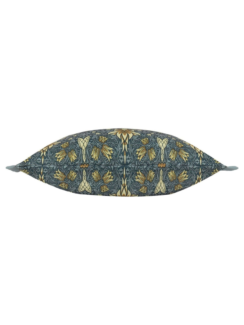 Morris & Co Indigo Snakeshead printed outdoor cushion (British brand)