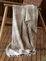 Next Yard Natural Chesil Gingham Check Throw 130 x 170cm- Buy online at McGrocer